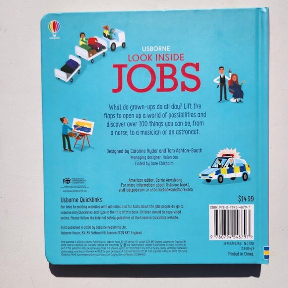 Usborne Look Inside Jobs Board Book Hardcover 9780794548797 School Classroom Pre - Picture 2 of 12